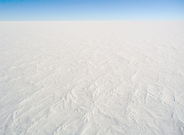 Flat snow in Antarctica.